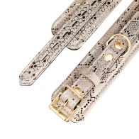 Restricciones para Muñecas Spartacus con Forro de Cuero Microfibra Serpiente Blanca