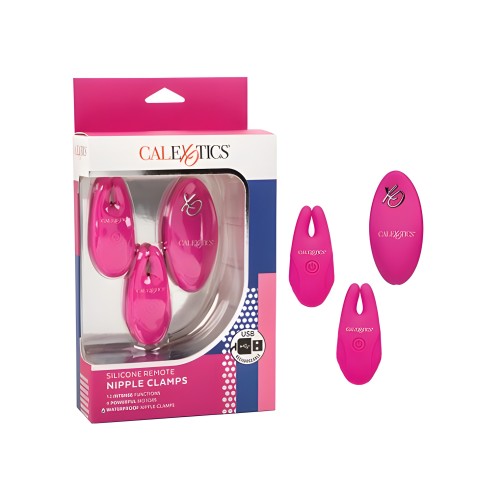 Silicone Nipple Clamps W/Remote - Pink