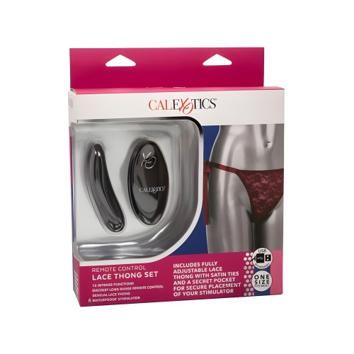 Remote Control Lace Thong Set