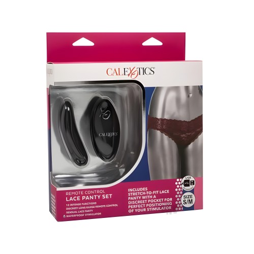 Remote Control Lace Panty Set S/m Red