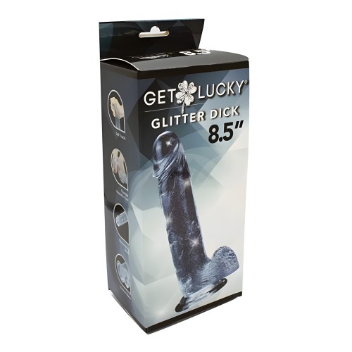 Get Lucky 8.5" Pene de Glitter de Piel Real - Claro