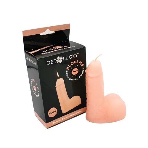 Vela Blow Me de 5" en Forma de Pene - Durazno