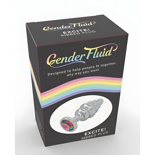 Gender Fluid Excite! Ribbed Plug - Silver