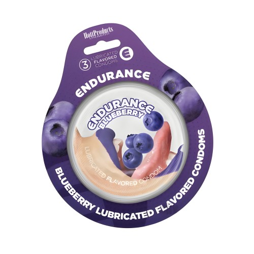 Endurance Blueberry Condoms - 3 Pack
