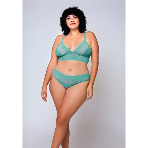 Conjunto Bralette de Encaje Geométrico & Hipster para Comodidad