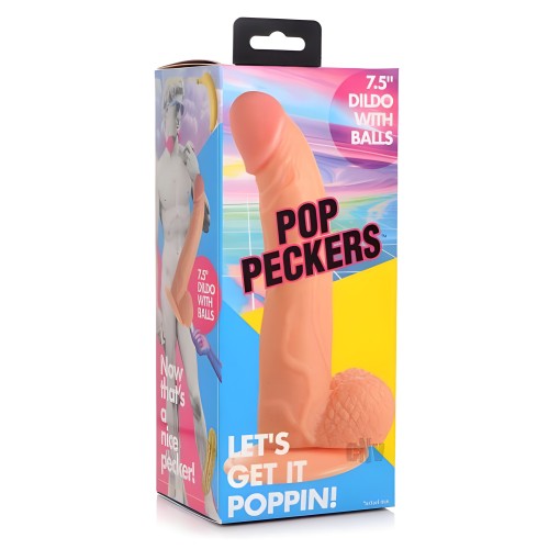 Pop Peckers Dildo W/balls 7.5 Light