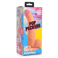Pop Peckers Dildo W/balls 7.5 Light