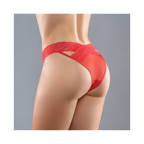 =adore Sheer & Lace Desire Panty in Red