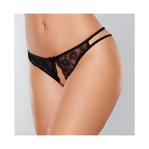 Adore Love Sick Panty Abierto de Encaje Negro O/S