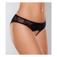 Adore Kiss Mesh & Lace Open Panty Black O/s