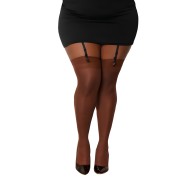 Sheer Thigh High W/ Back Seam Espresso Q/S