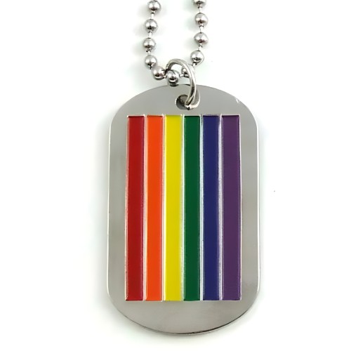 Gaysentials Rainbow Dog Tag Necklace
