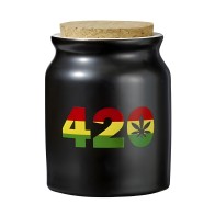 Matte Black 420 Stash Jar - Stylish Storage