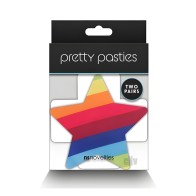 Pretty Pasties Pride Cross & Star Rainbow 2 Pair