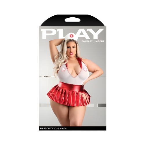Fantasy Lingerie Play Pulse Check Collared Teddy With Open Back