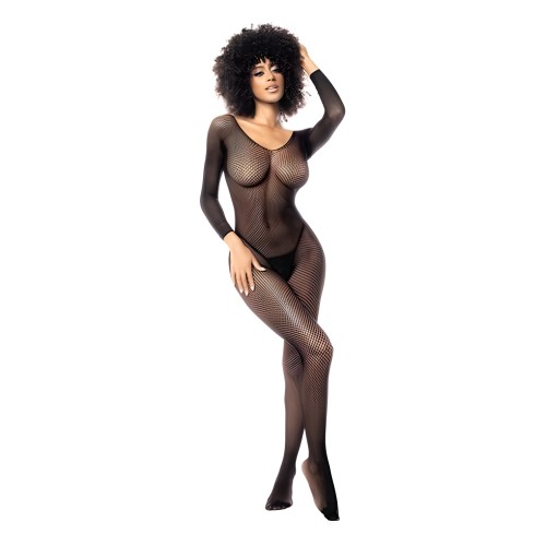 Long Sleeved All Over Fishnet Body Stocking