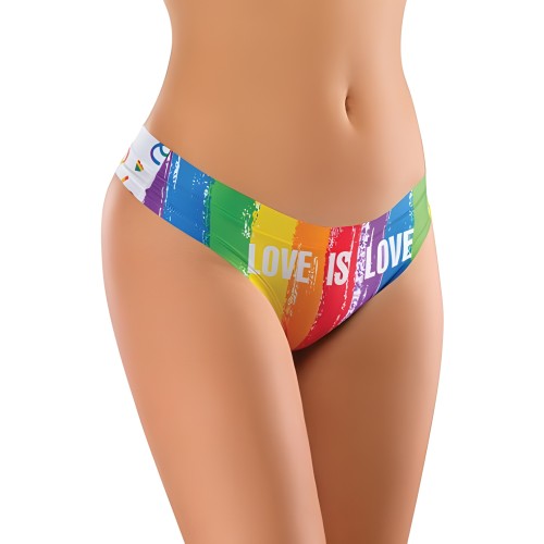 Mememe Pride Love Is Printed Thong - XL Comfort