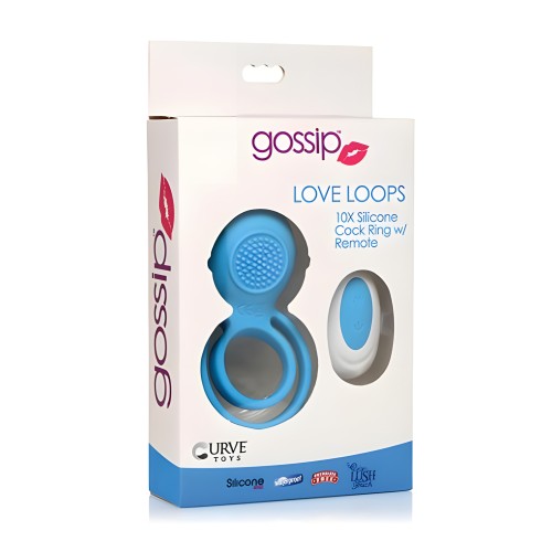Love Loops Silicone Cock Ring - Blue