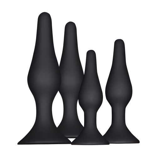 Set de 4 Piezas de Plug Anal Edonista Alessandra Negro