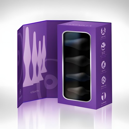 Set de 4 Piezas de Plug Anal Edonista Alessandra Negro