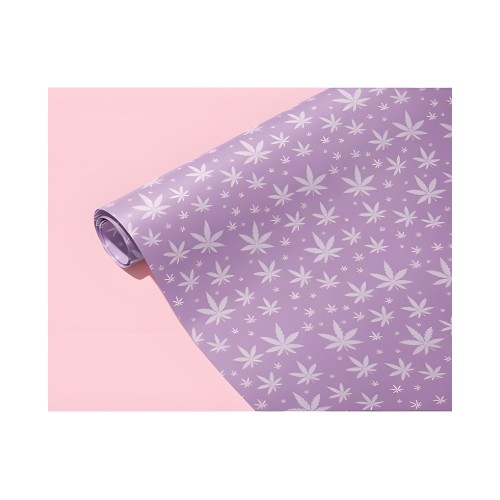 Papel de Regalo Hoja de Marihuana Morado - Envuelto Divertido