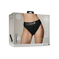 Shots Ouch Vibrating Strap On Hipster - Black XS/S