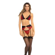 Conjunto de Sujetador, Cinturilla y Tanga Rene Rofe Rojo M/L