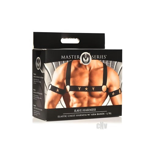 Ms Rave Chest Harness Lxl Blk/gld