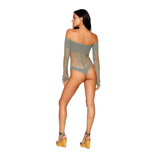 Long Sleeve Teddy Sage O/s - Elegant Lingerie