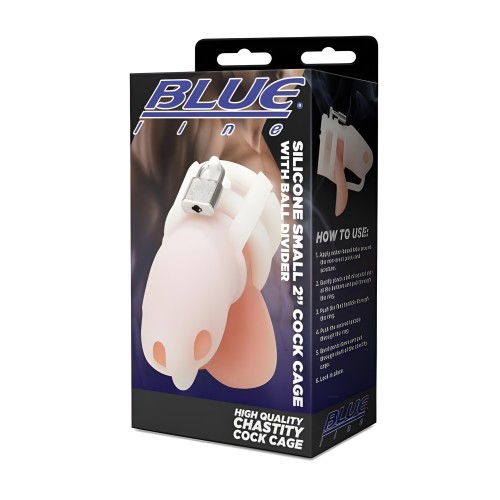 Blue Line 2" Silicone Mini Cock Cage With Ball Divider