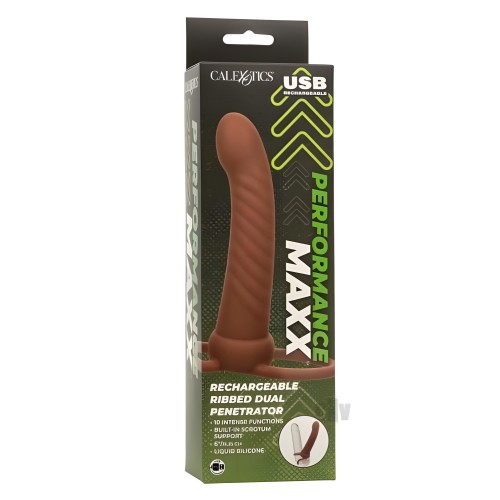 Performance Maxx Ribbed Dual Penetrator Brown