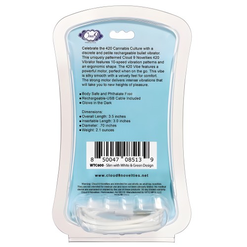 420 Slim Vibe Blanco Hoja de Cannabis