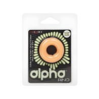 Alpha Liquid Silicone Glow In The Dark Prolong Cock Ring - Medium