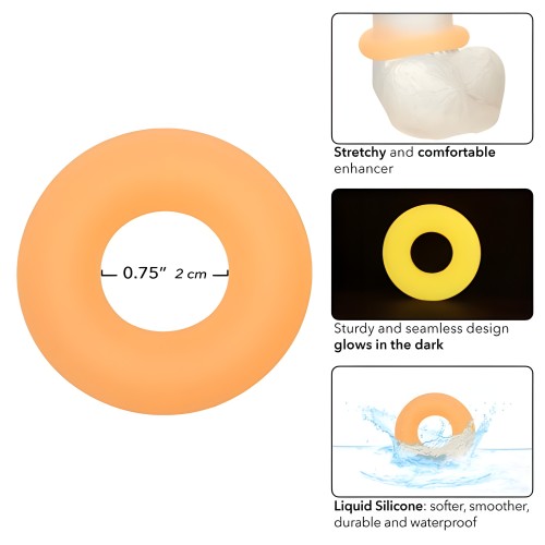 Alpha Liquid Silicone Glow In The Dark Prolong Cock Ring - Medium