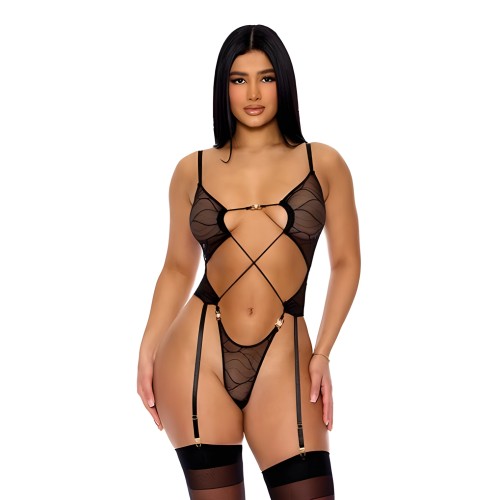 Teddy de Malla Transparente Pull My Strings - Negro