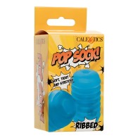 Pop Sock Ribbed Masturbator - Blue