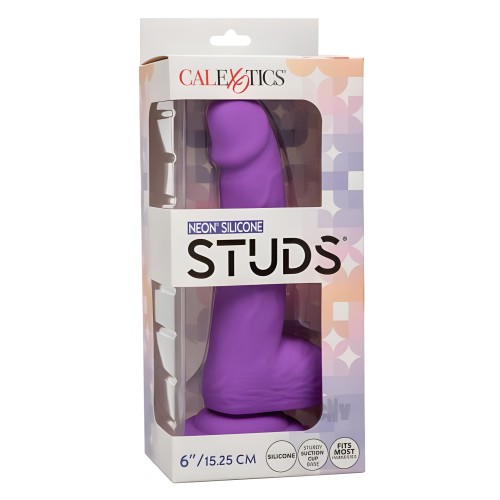 Dildo Neon de Silicona 6" - Púrpura