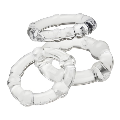 Combo de Anillos para el Pene con Perlas - Transparente