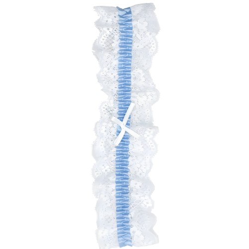 Lace Garter White/Blue