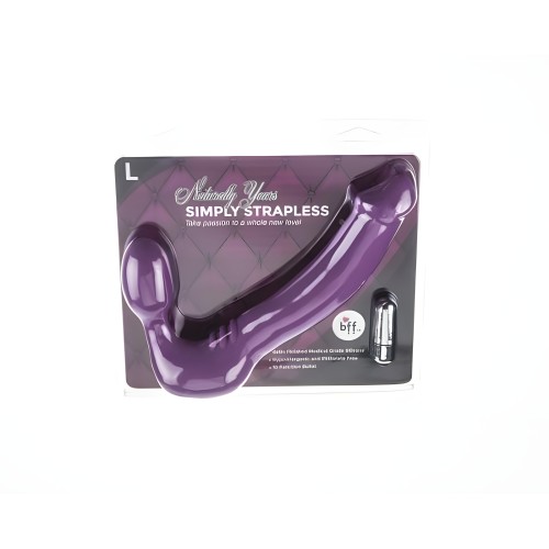 Simply Vibrating Strapless Strap On - Large Purple