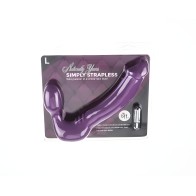 Simply Vibrating Strapless Strap On - Large Purple