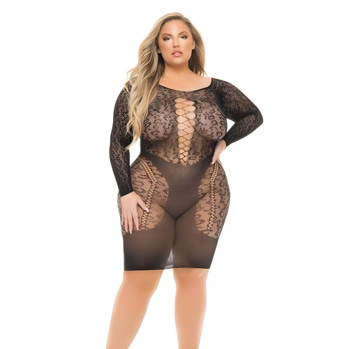 Pink Lipstick Animal Inside Chemise - Black Queen