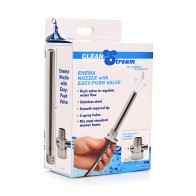 Boquilla de Enema Cleanstream con Válvula de Empuje - Acero Inoxidable
