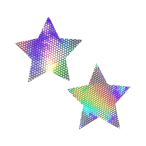 Neva Nude Pasty Star Silver Holographic