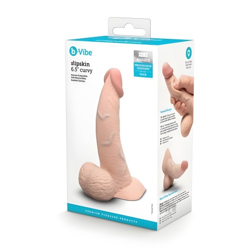 B-vibe Slipskin Dildo Curve 6.5 Cream