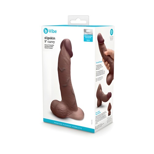 Dildo Curvo B-vibe Slipskin 9 Marrón