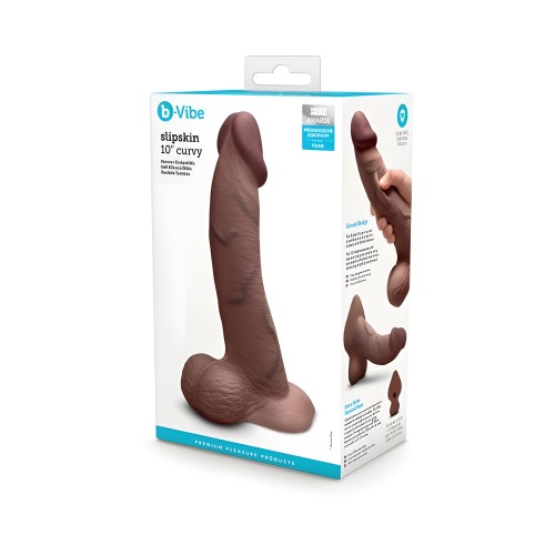 B-vibe Slipskin Dildo Curve 10 Brown