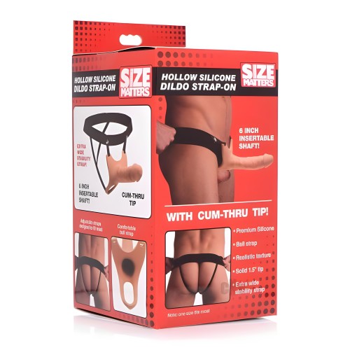Dildo Hueco de Silicona Strap-on - Carne