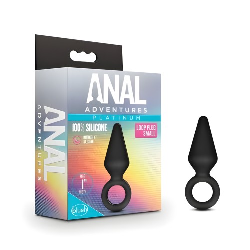 Blush Anal Adventures Plug de Silicona Platinum Loop - Pequeño Negro