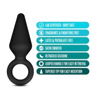 Blush Anal Adventures Platinum Silicone Loop Plug - Small Black